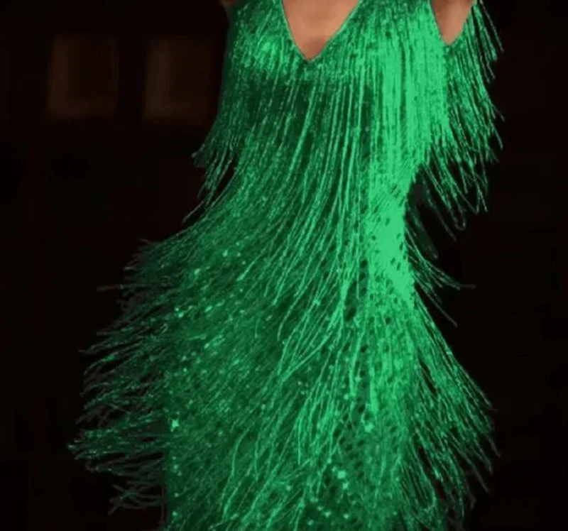 Fringe Sequin V-Neck Party Dress for Women