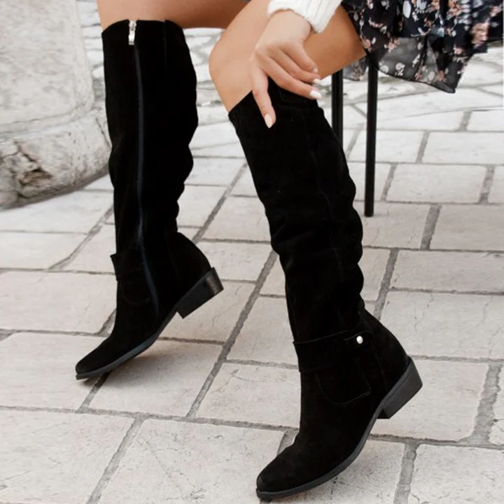 High Slouchy Suede Boots for Women