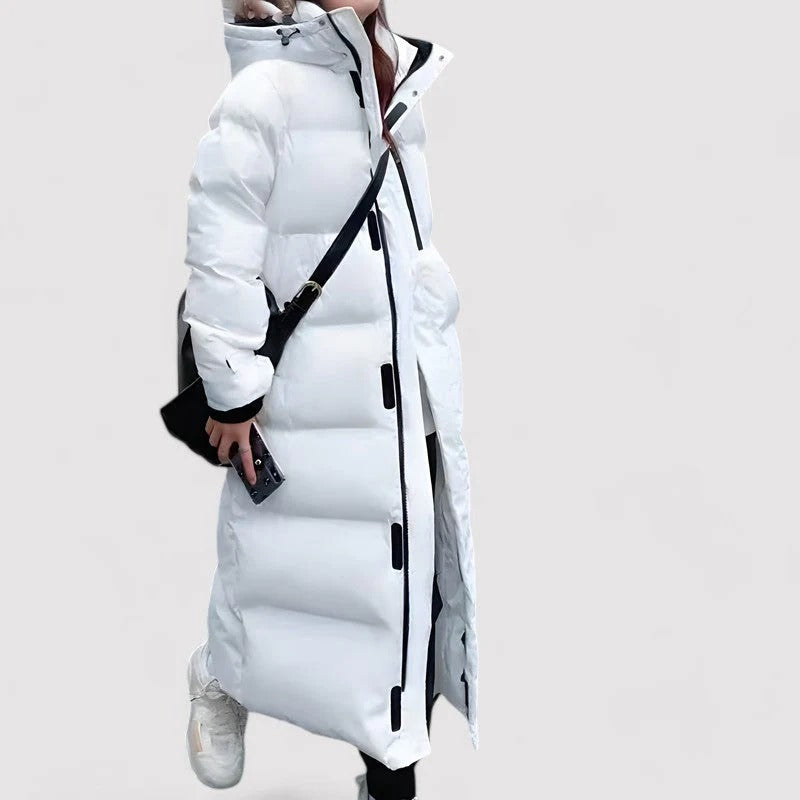 Long Hooded Puffer Coat for Women