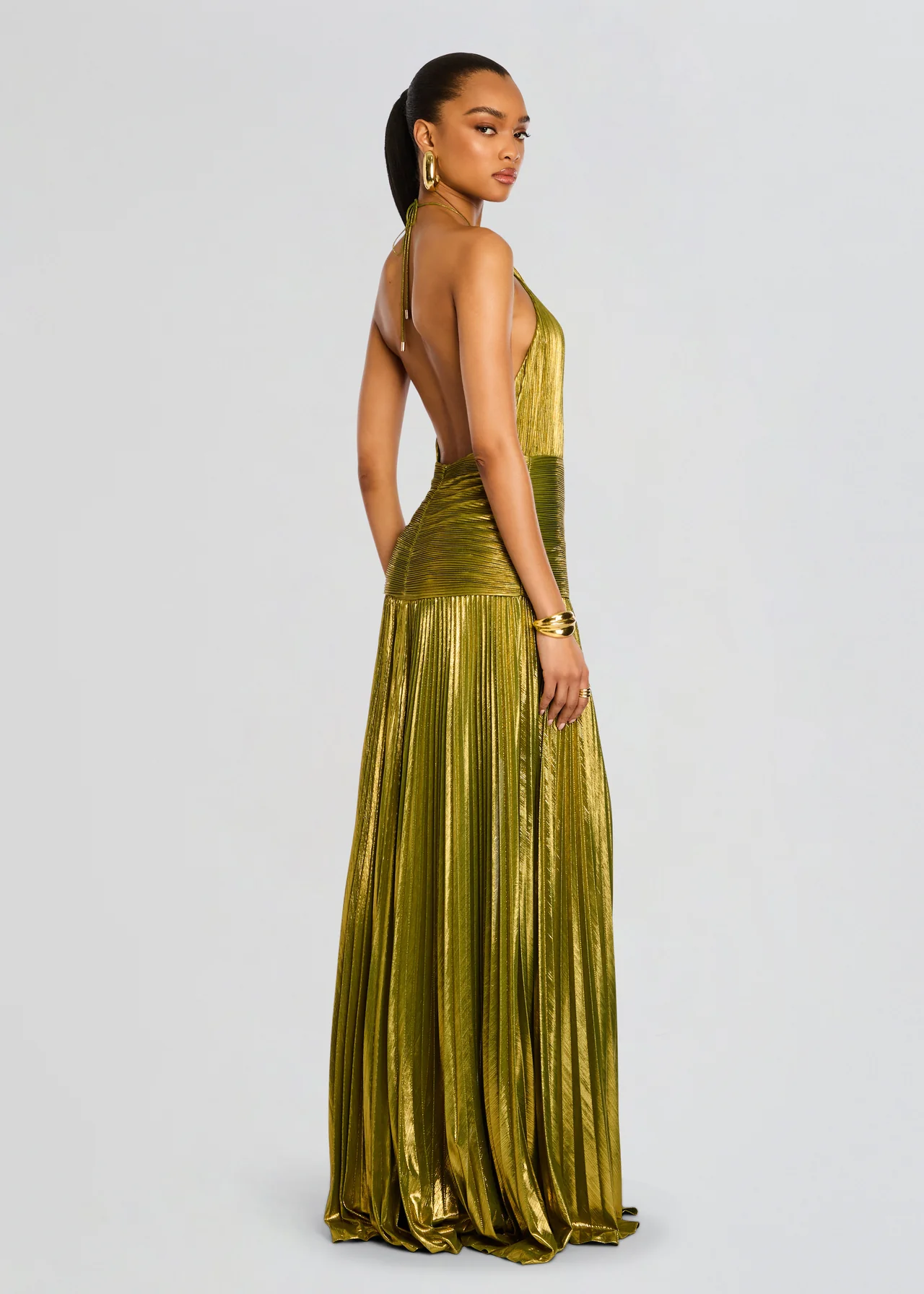 Halter Neck Wedding Guest Maxi Dress with Split for Women