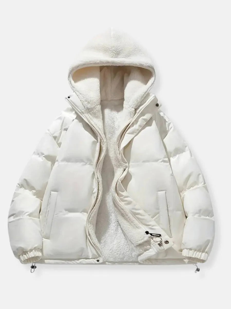 Hooded Sherpa Lined Puffer Jacket for Women