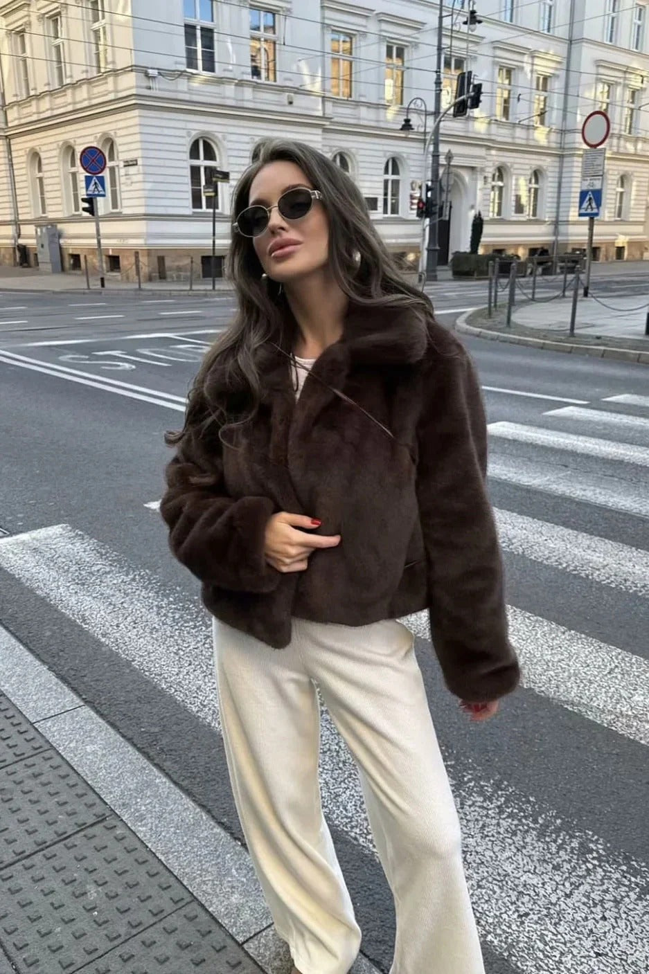 Short Faux Fur Jacket for Women