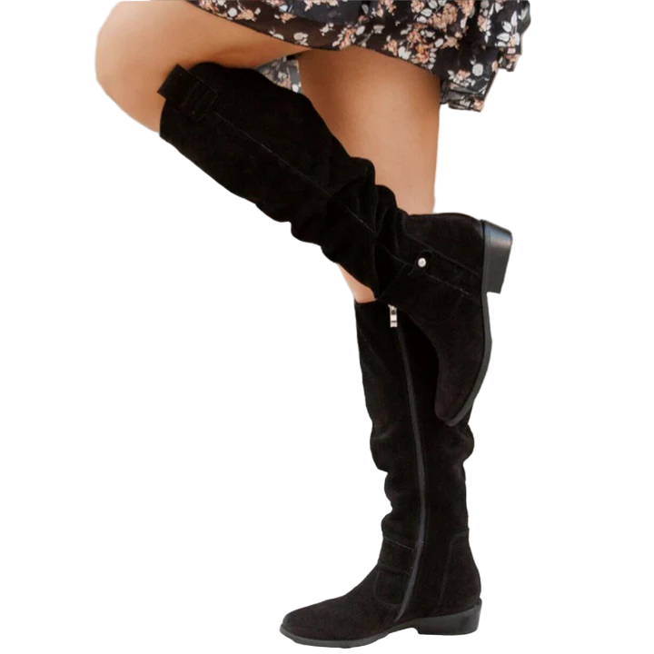 High Slouchy Suede Boots for Women