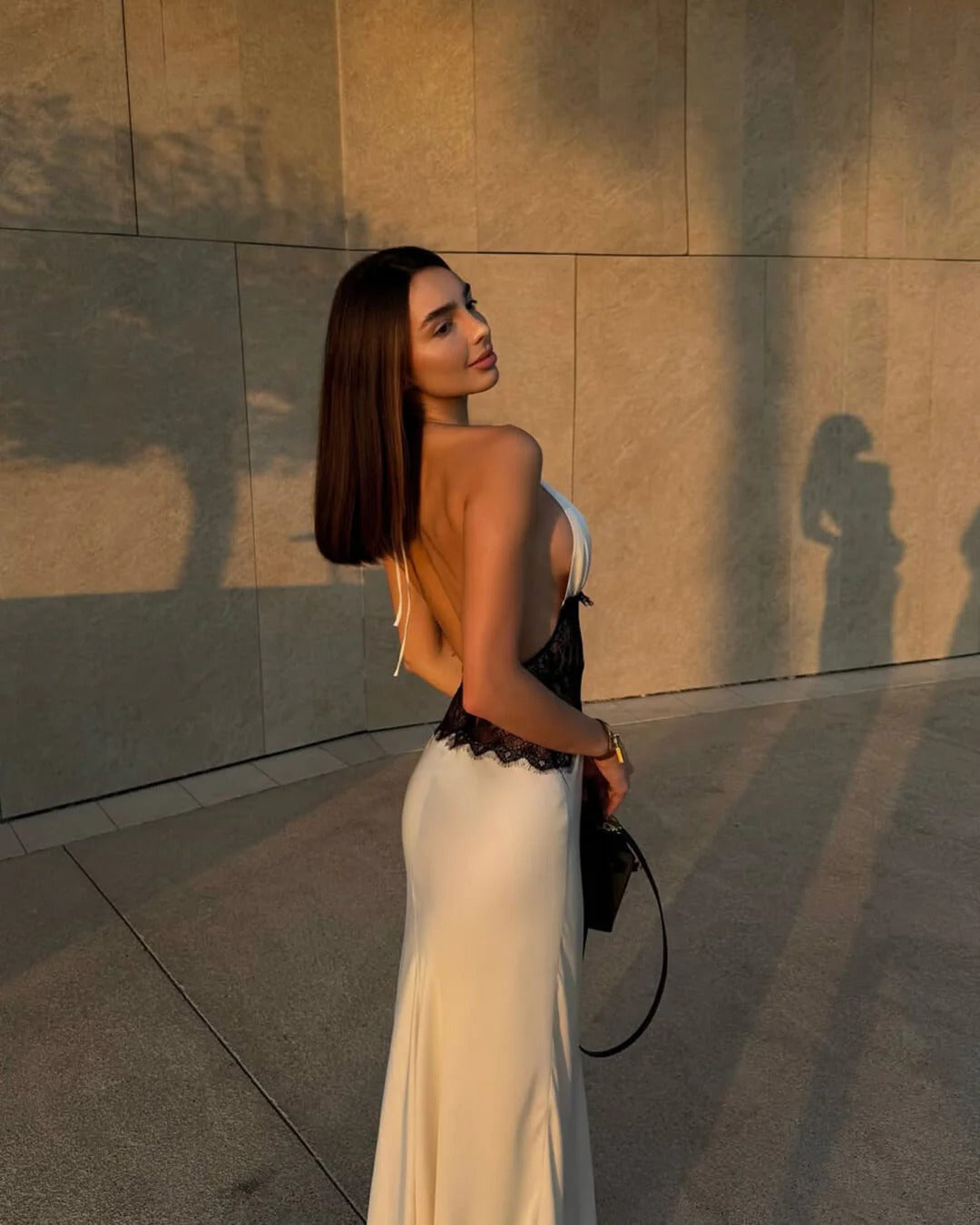 Satin Halterneck Backless Maxi Dress for Women