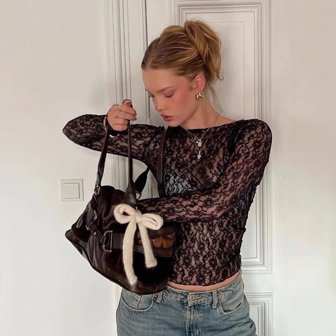 Long Sleeve Lace Top for Women