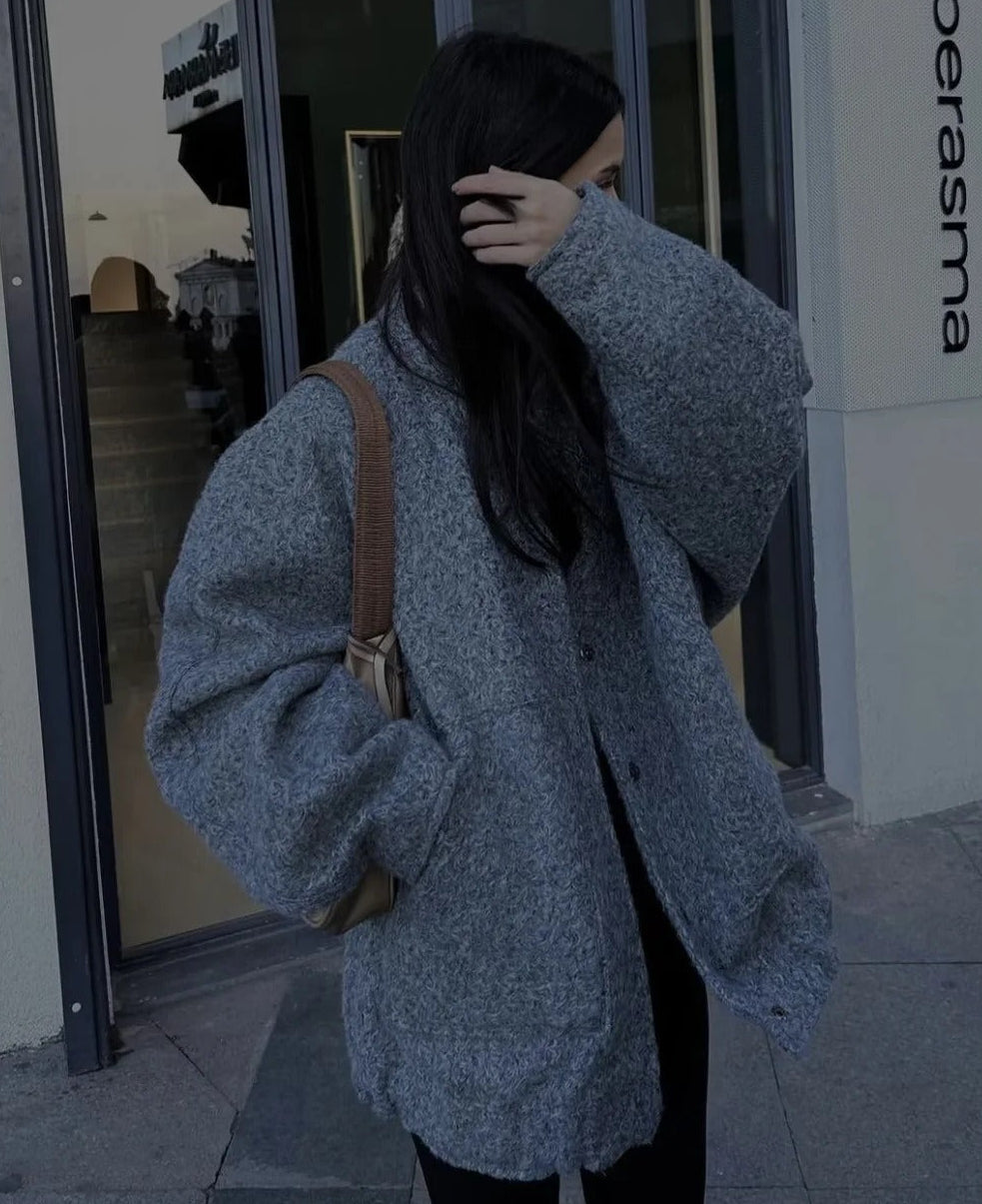 Oversized High Neck Bomber Jacket for Women