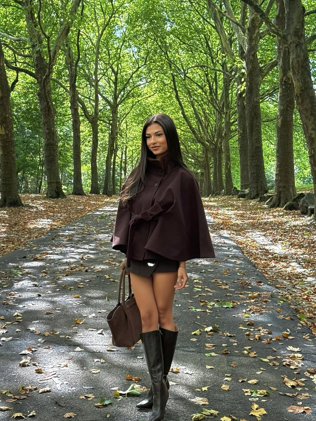 Wool Blend Cape Coat for Women