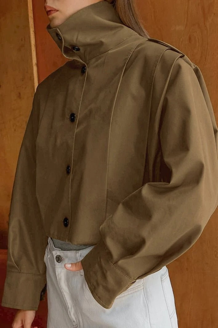 High Neck Trench Jacket for Women