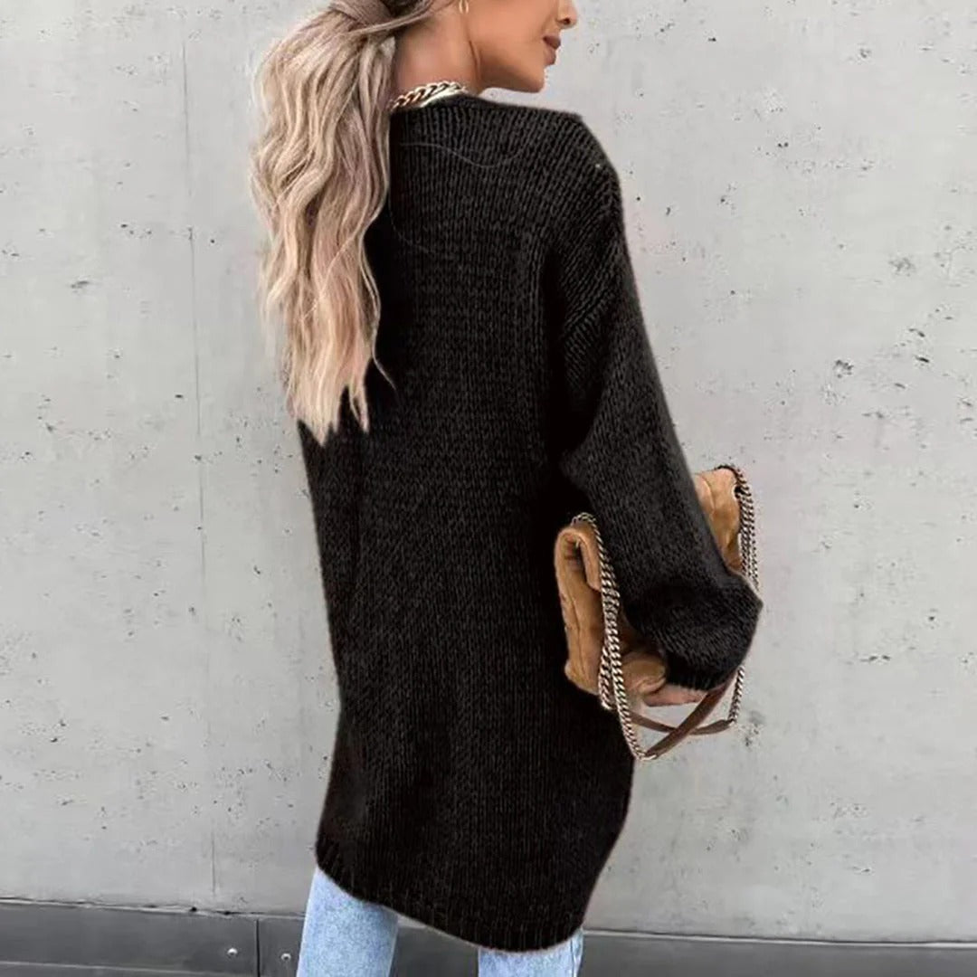 Longline Oversized Chunky Knit Cardigan for Women