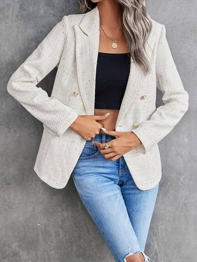 Double-Breasted Tweed Blazer for Women