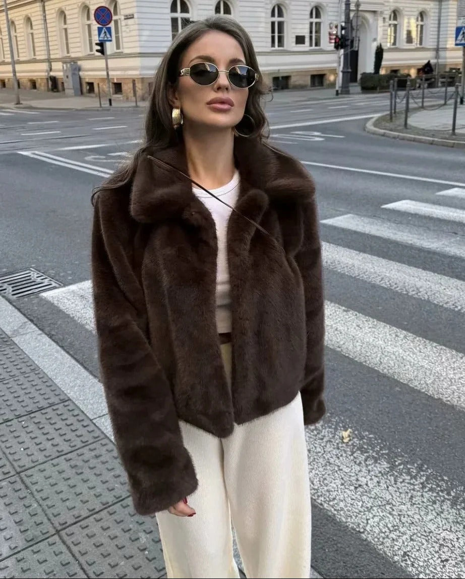 Short Faux Fur Jacket for Women