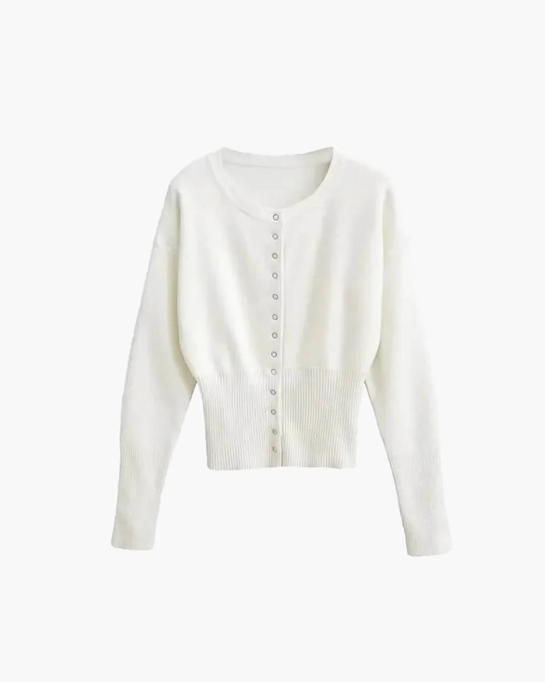 Elegant Crop Ribbed Cardigan for Women