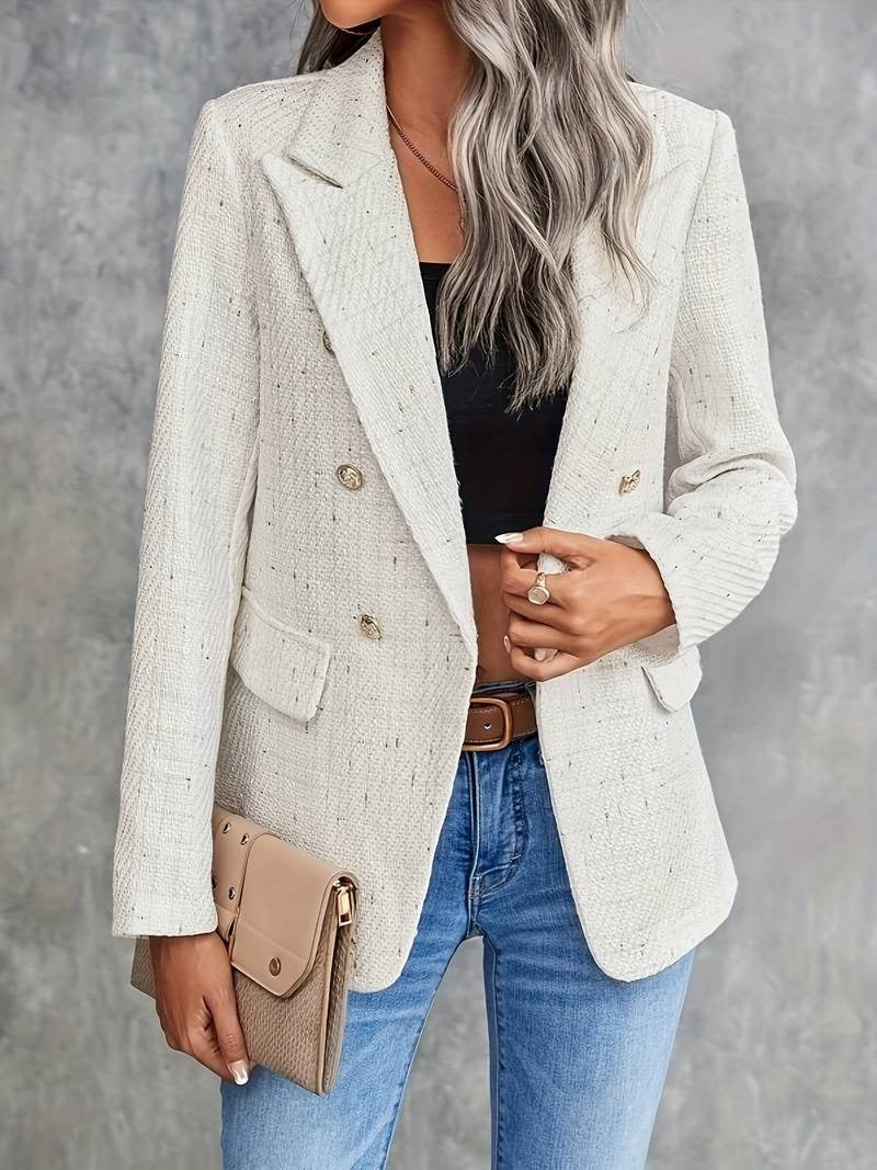 Double-Breasted Tweed Blazer for Women