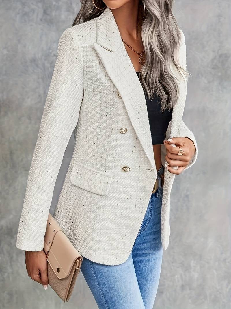 Double-Breasted Tweed Blazer for Women