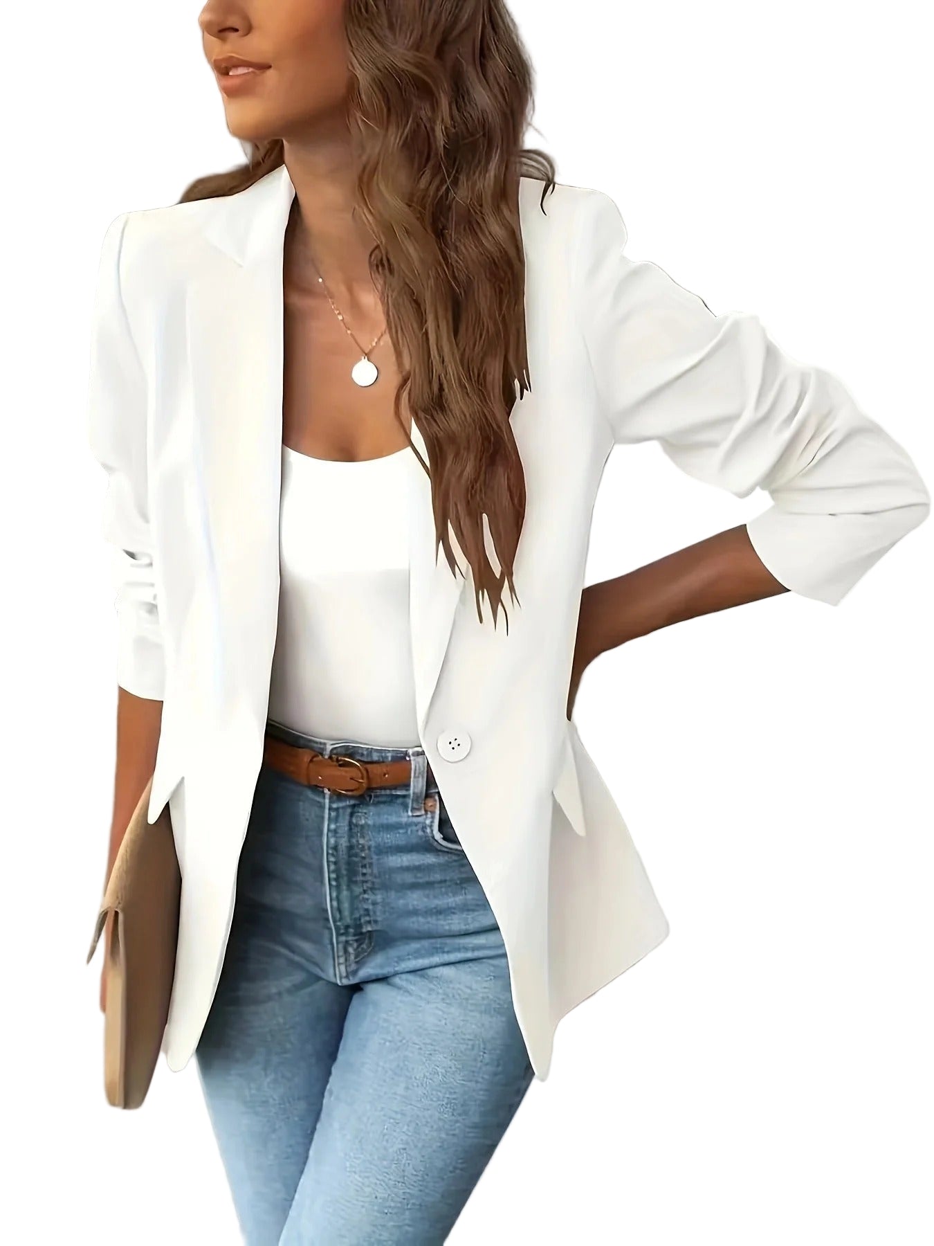 Classic Solid Color Blazer for Women