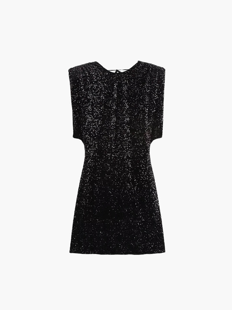 Sleeveless Sequin Mock Neck Mini Dress for Women
