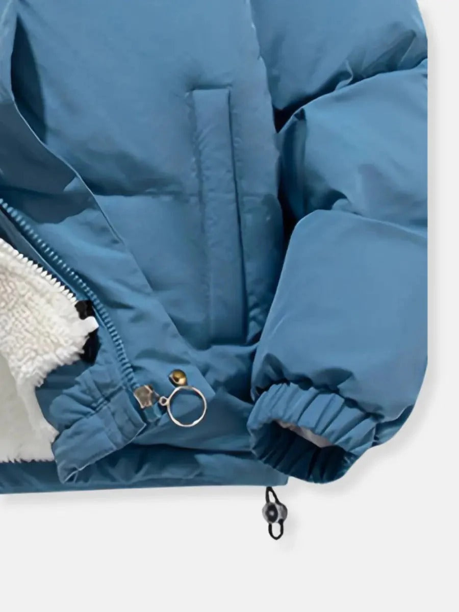 Hooded Sherpa Lined Puffer Jacket for Women