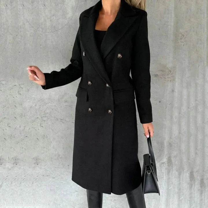 Double Breasted Long Winter Coat for Women