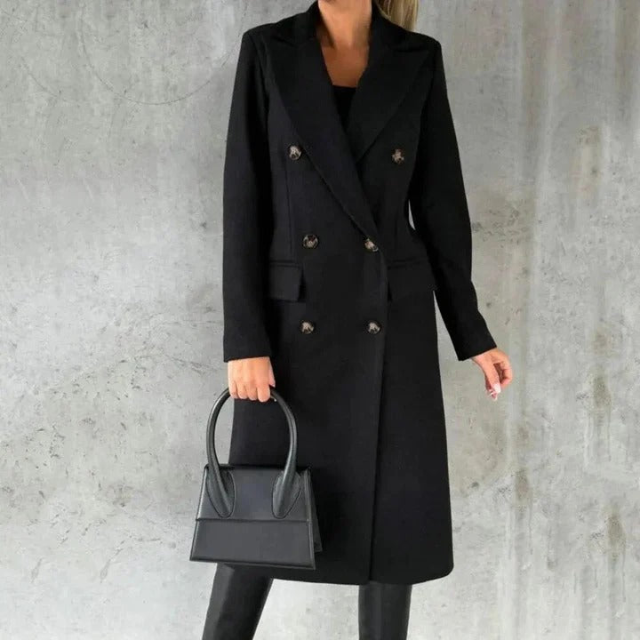 Double Breasted Long Winter Coat for Women