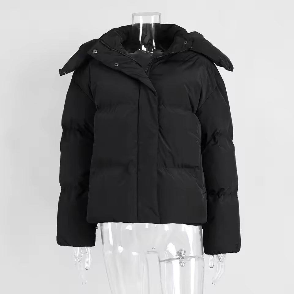 Oversized Hooded Short Puffer Jacket for Women