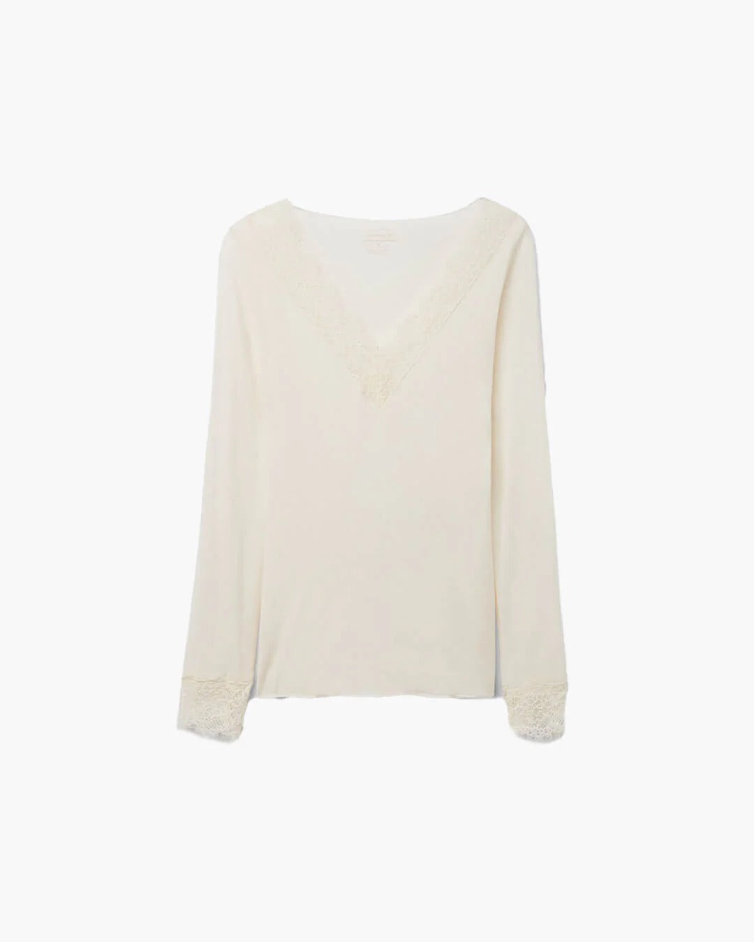 V-Neck Lace Long Sleeve Top for Women