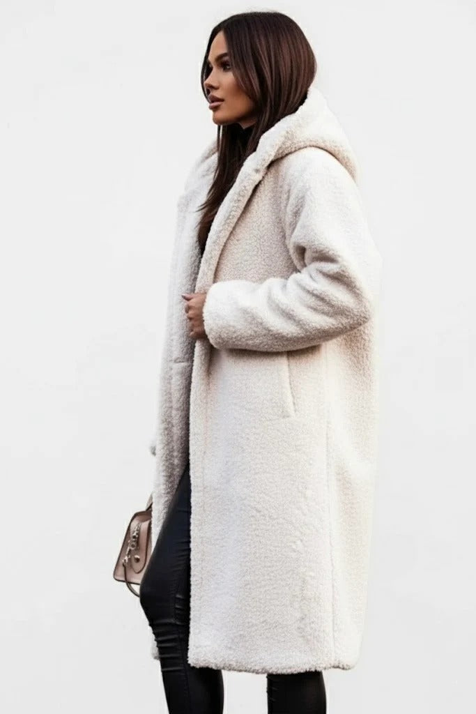 Long Hooded Teddy Winter Coat for Women