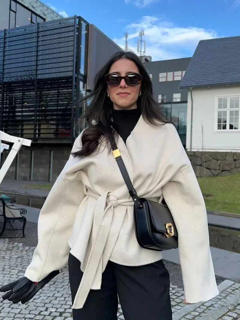Elegant Belted Wrap Coat for Women