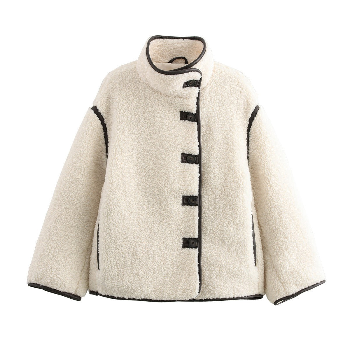 Oversized Fleece Button-Up Teddy Coat for Women