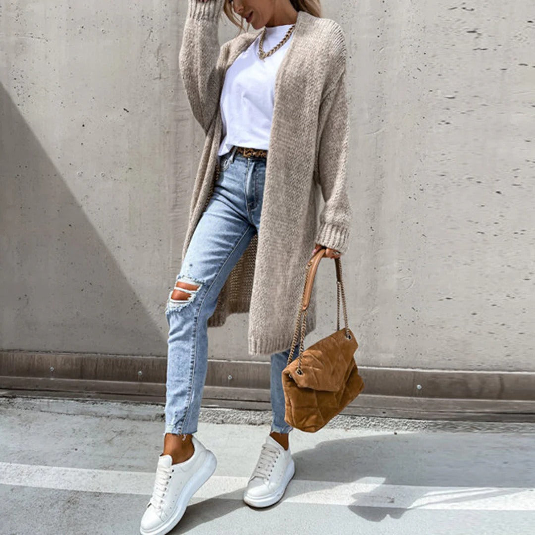 Longline Oversized Chunky Knit Cardigan for Women