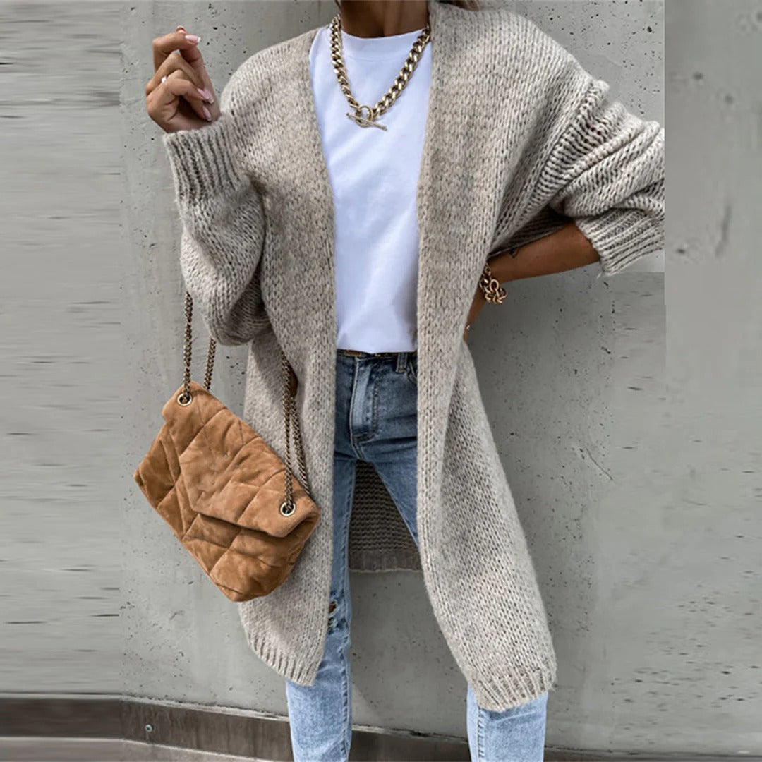Longline Oversized Chunky Knit Cardigan for Women