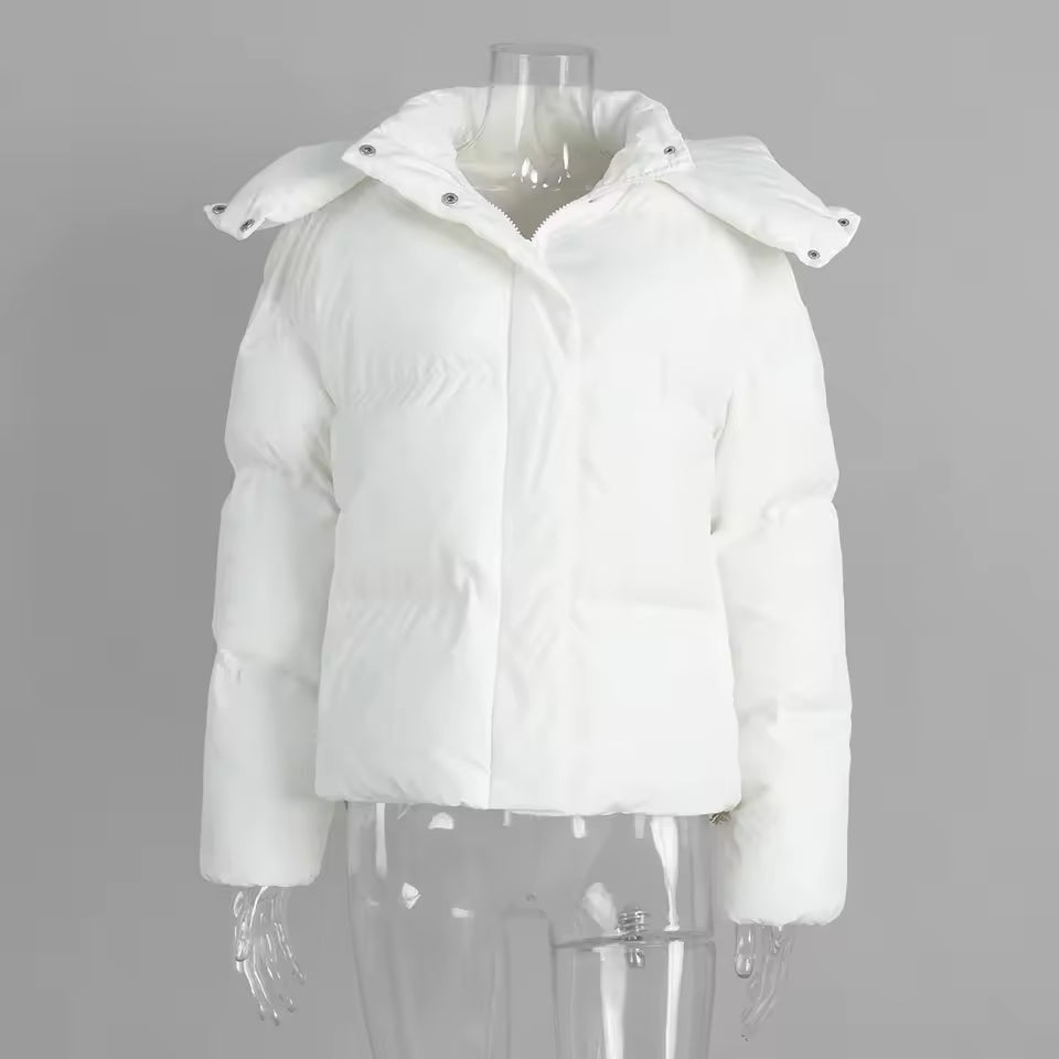 Oversized Hooded Short Puffer Jacket for Women
