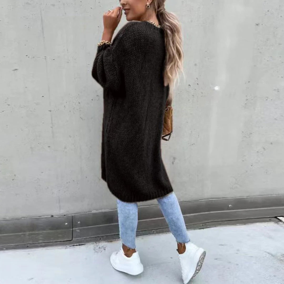 Longline Oversized Chunky Knit Cardigan for Women