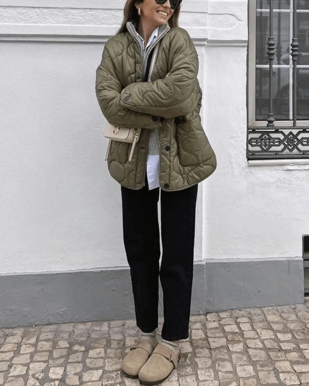 Padded Quilted Jacket with Pockets for Women