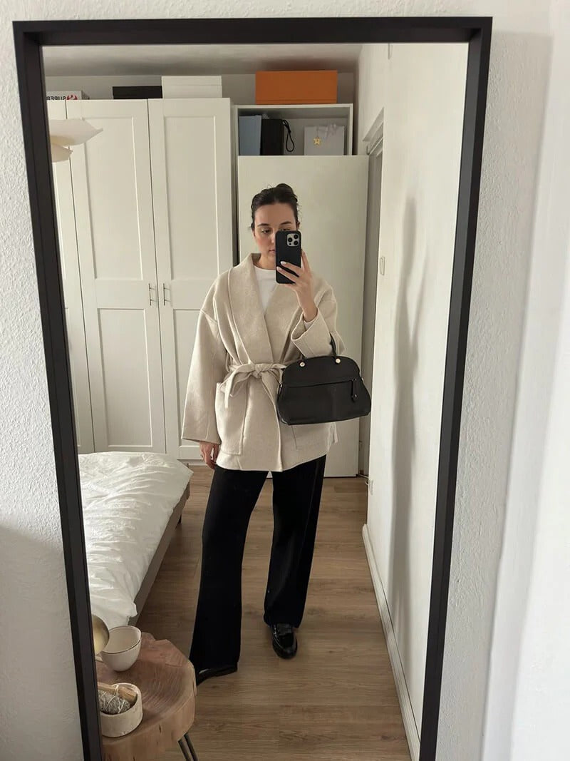 Elegant Belted Wrap Coat for Women