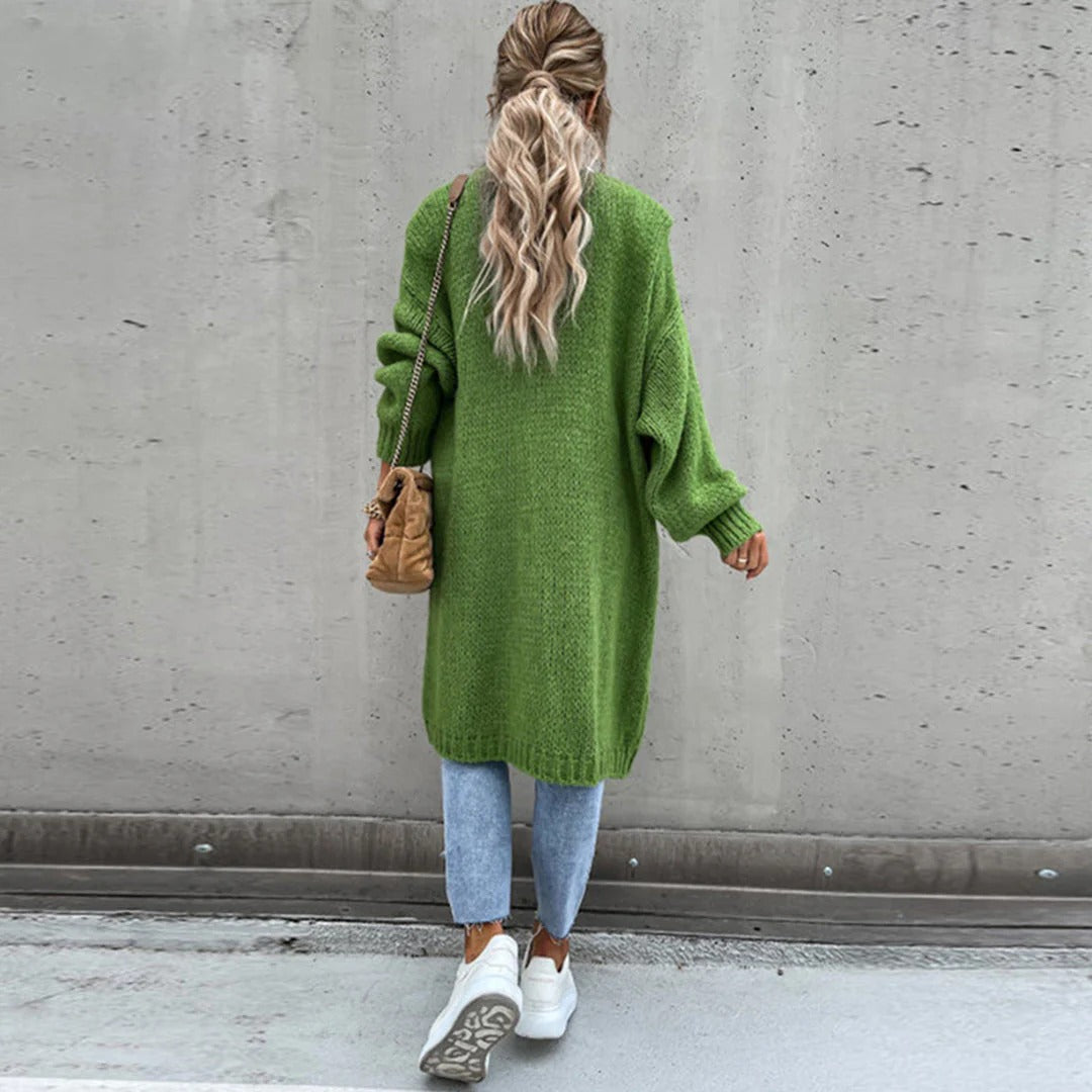 Longline Oversized Chunky Knit Cardigan for Women