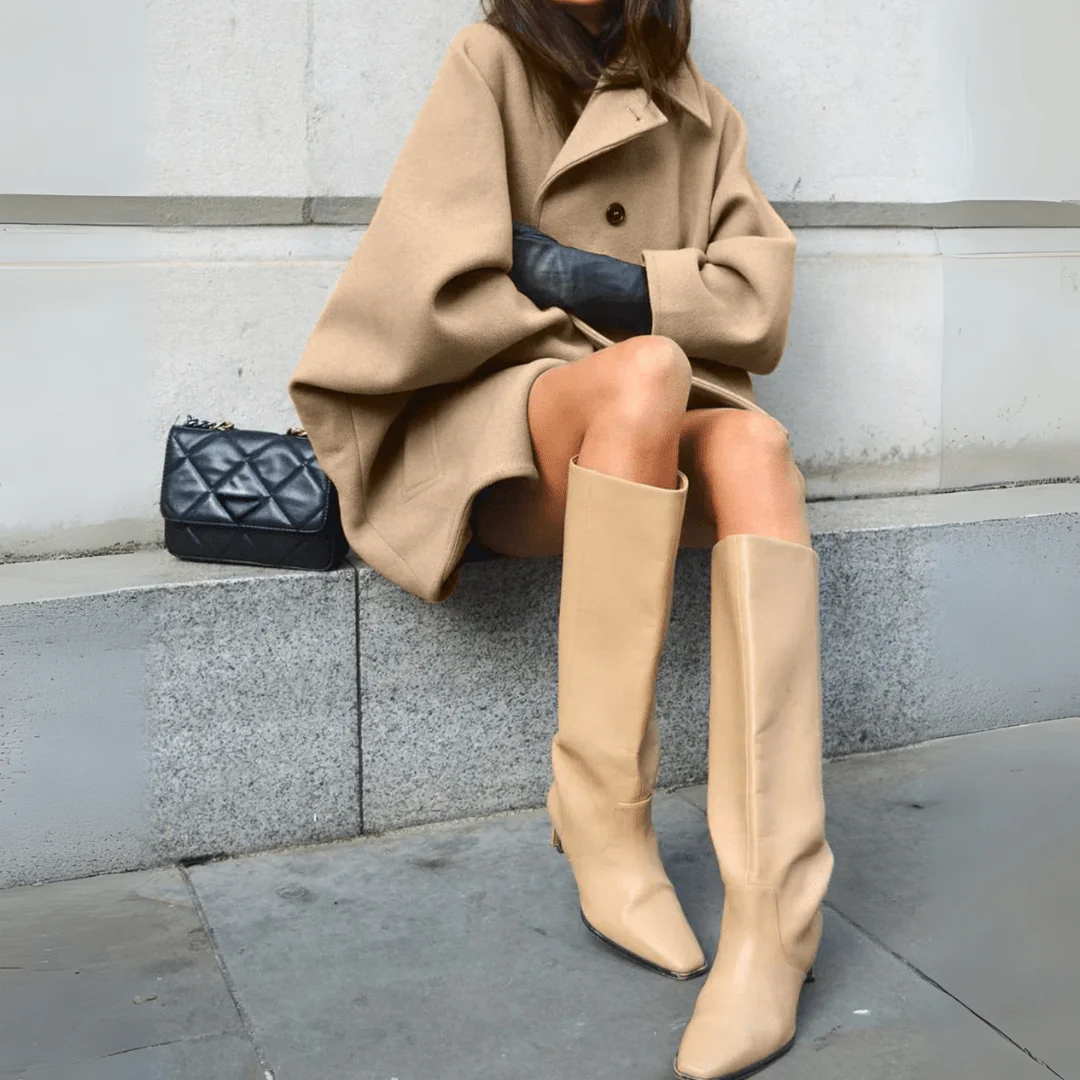 Oversized Dropped Collared Button-Up Jacket for Women