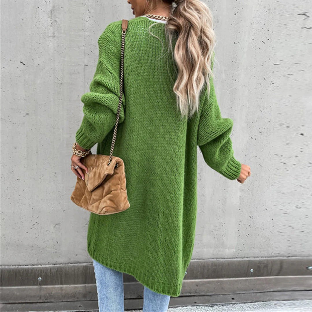 Longline Oversized Chunky Knit Cardigan for Women