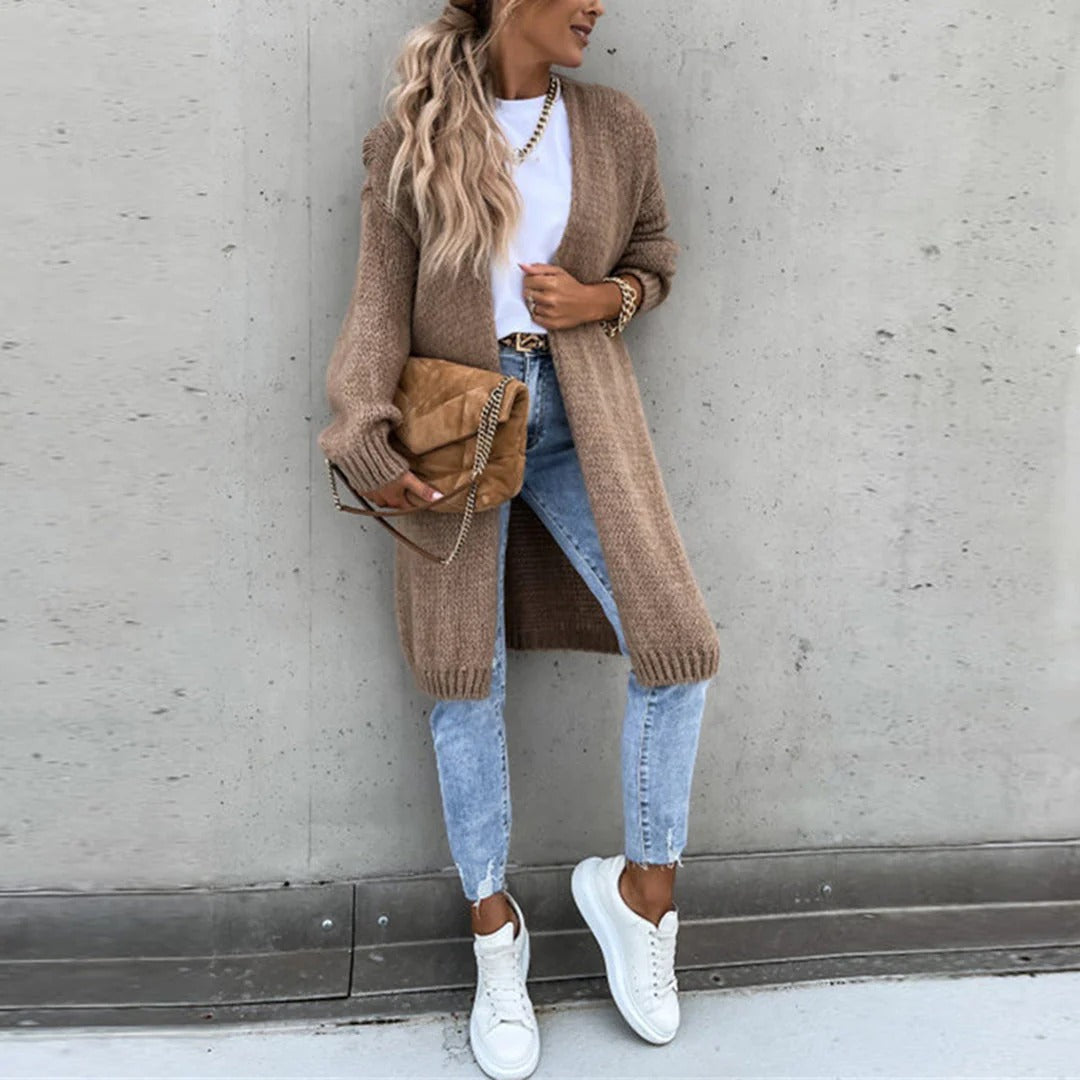 Longline Oversized Chunky Knit Cardigan for Women