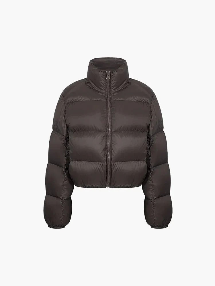 Padded High Neck Short Puffer Jacket for Women