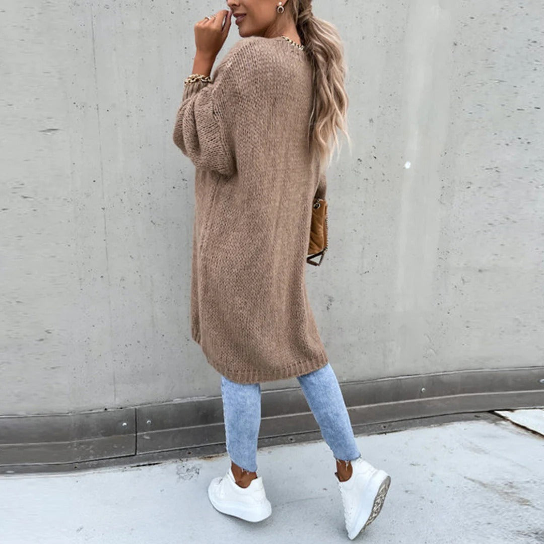 Longline Oversized Chunky Knit Cardigan for Women