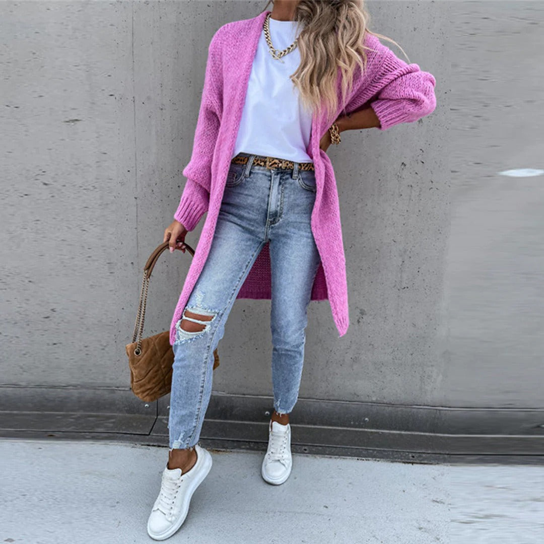 Longline Oversized Chunky Knit Cardigan for Women