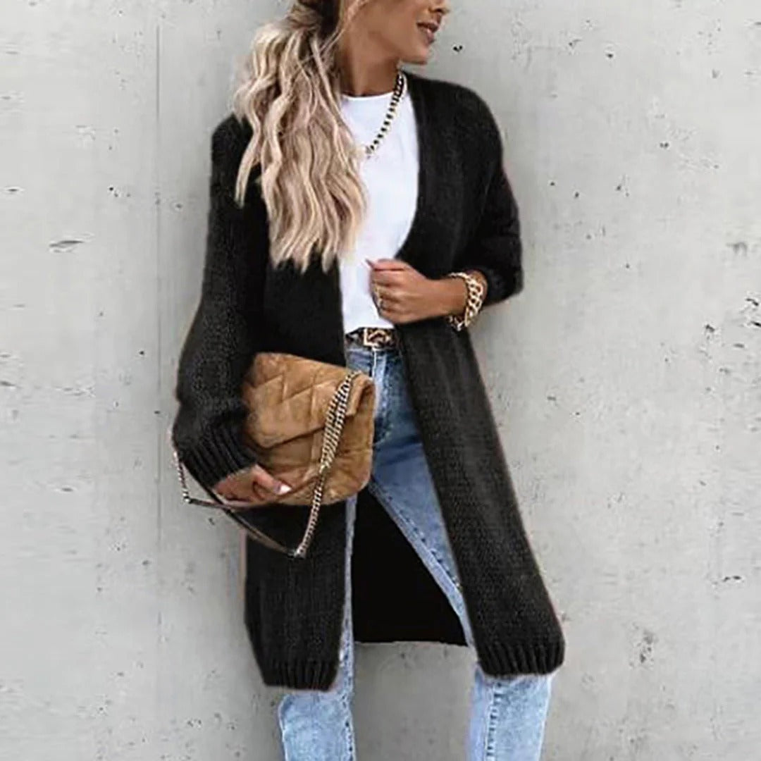 Longline Oversized Chunky Knit Cardigan for Women