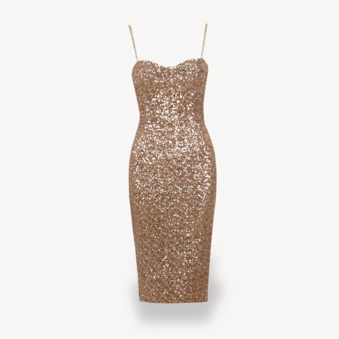 Sequin Chain Strap Midi Dress for Women