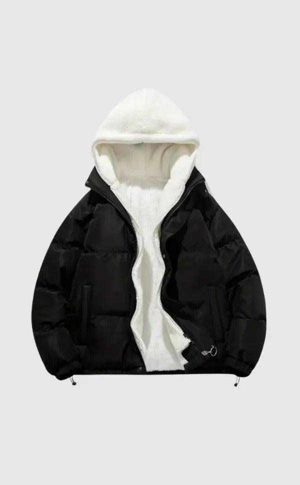 Hooded Sherpa Lined Puffer Jacket for Women