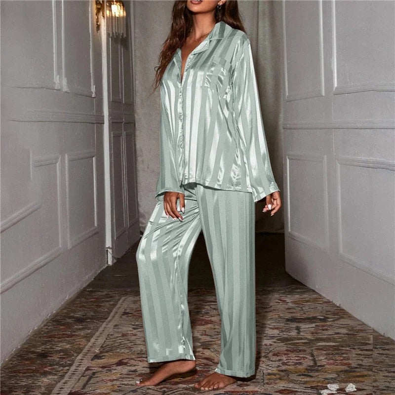 Satin Relaxed Fit Pajama Set for Women