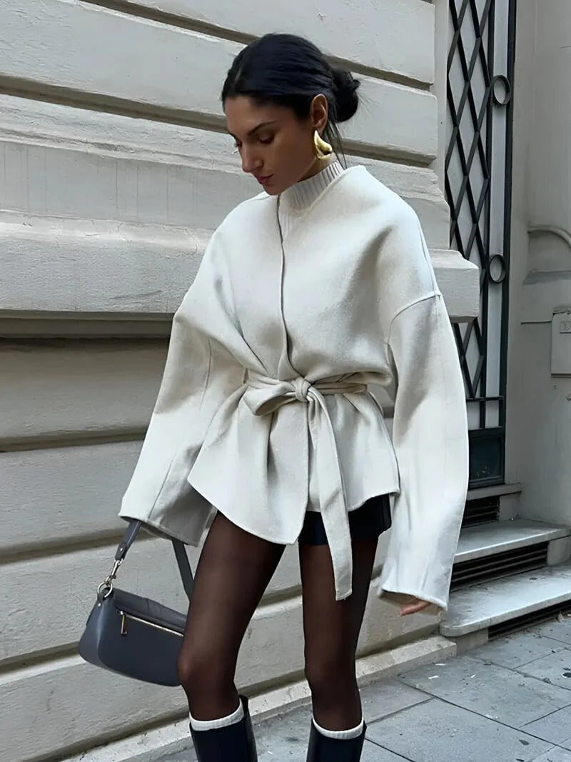 Elegant Belted Wrap Coat for Women