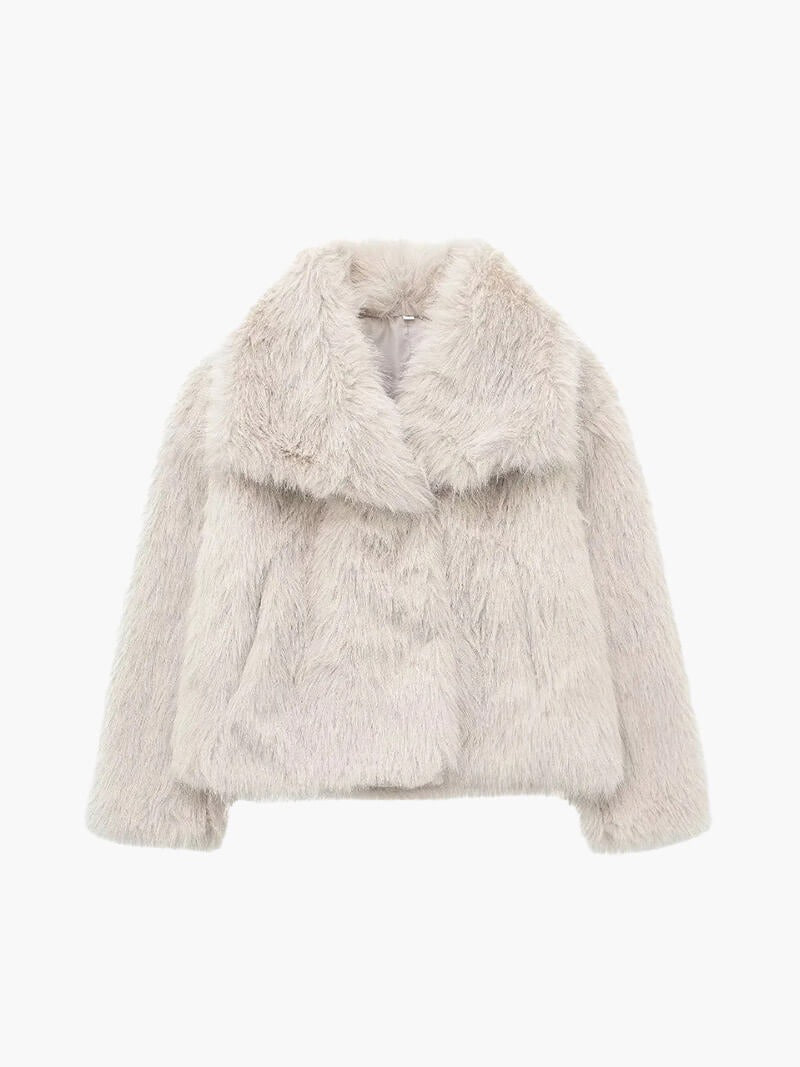Faux Fur Cropped Winter Coat for Women
