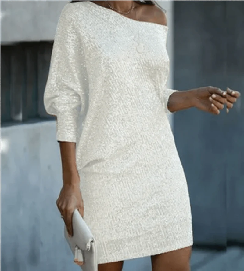 Sequin One Shoulder Mini Dress for Women