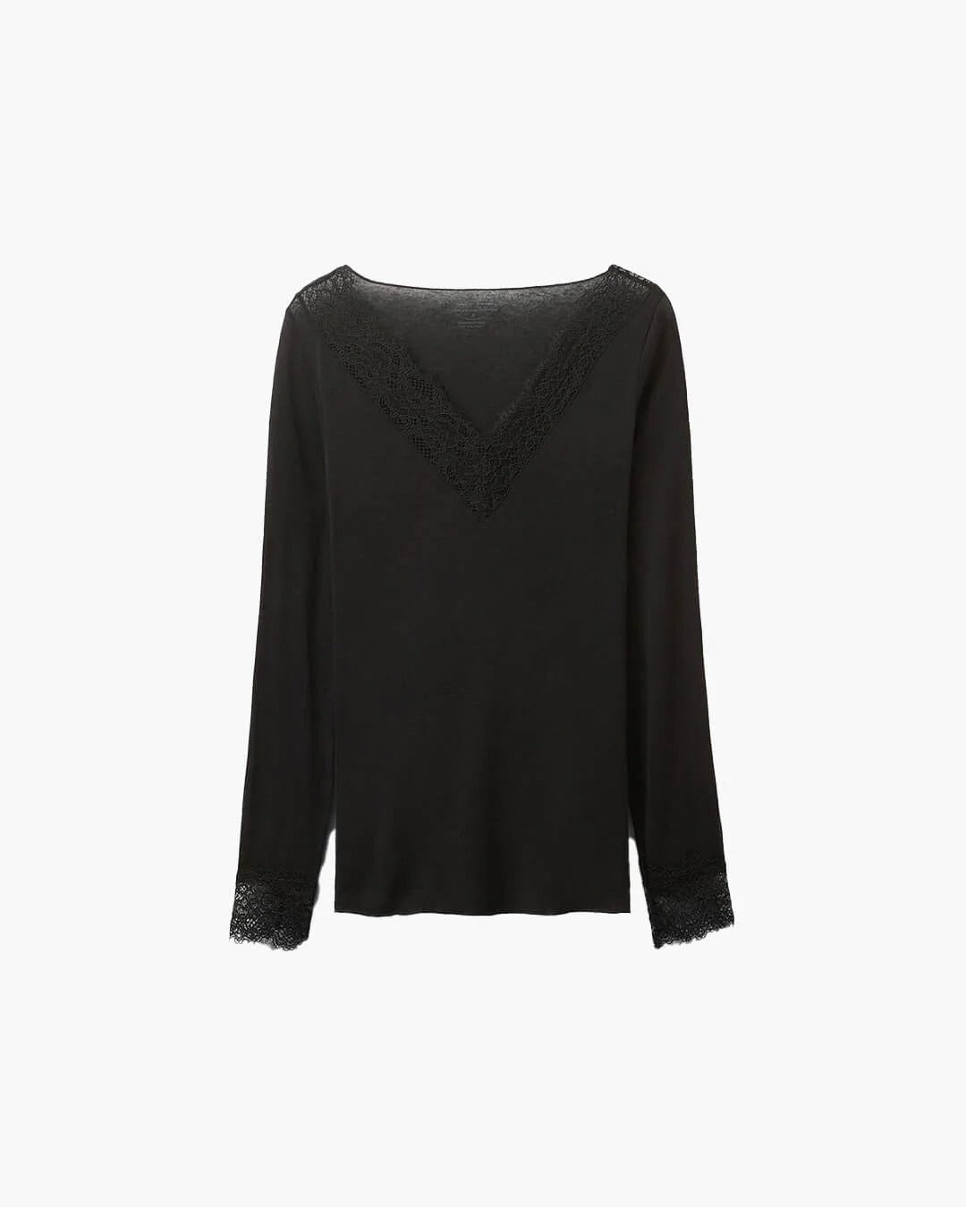 V-Neck Lace Long Sleeve Top for Women