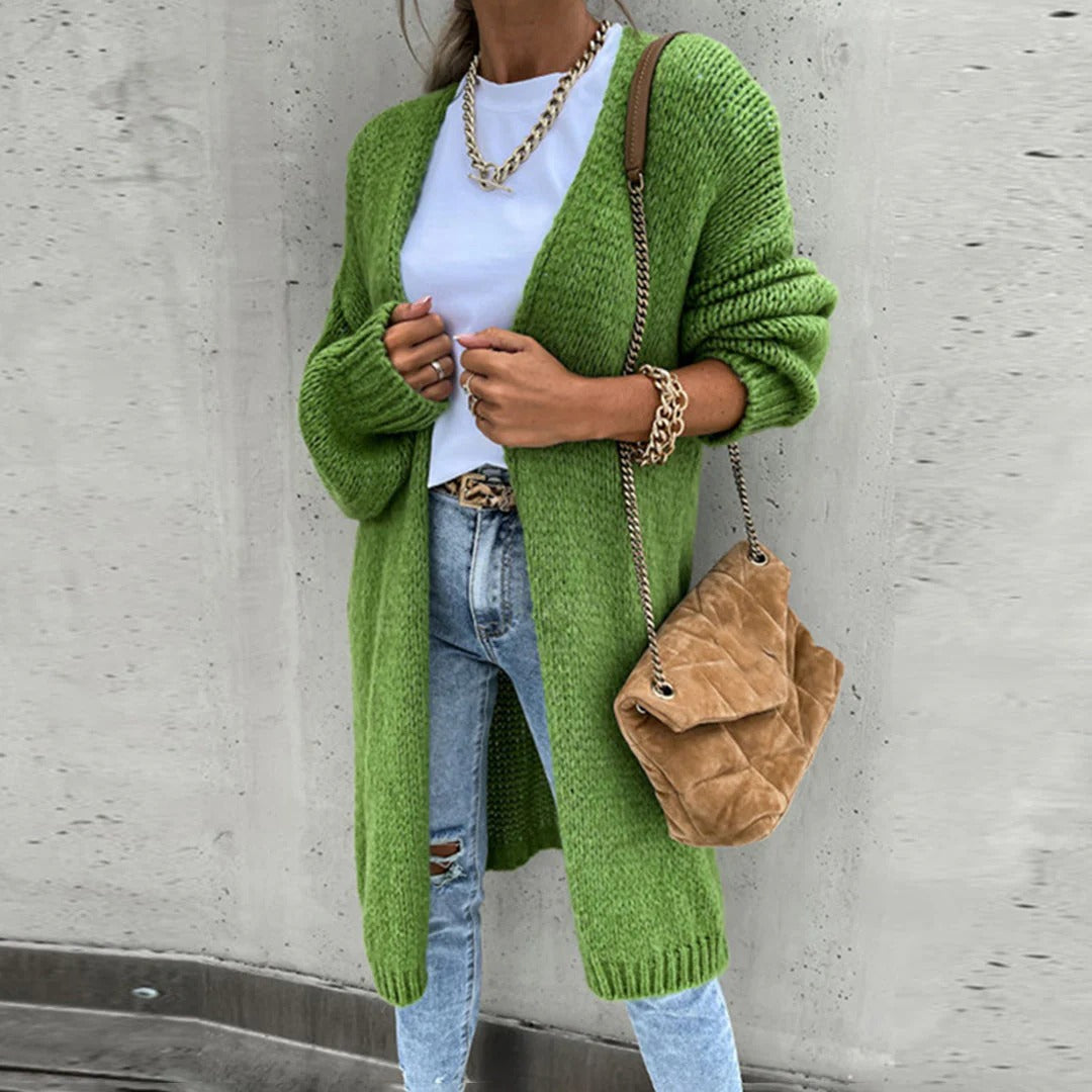 Longline Oversized Chunky Knit Cardigan for Women